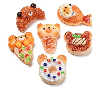 100 pcs mixed animal and dessert resin charms