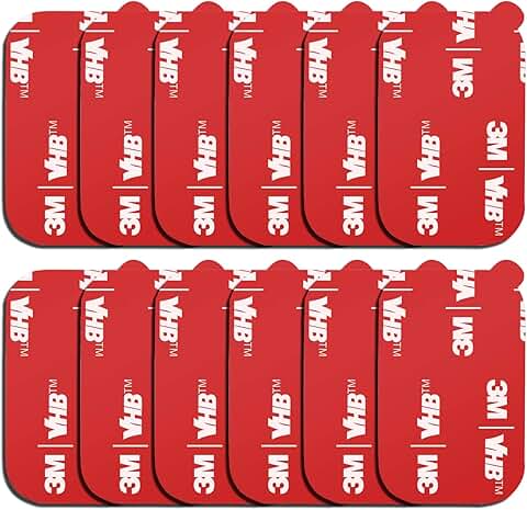 12 Pack Rectangular 3M Sticky Adhesive Replacement Pads