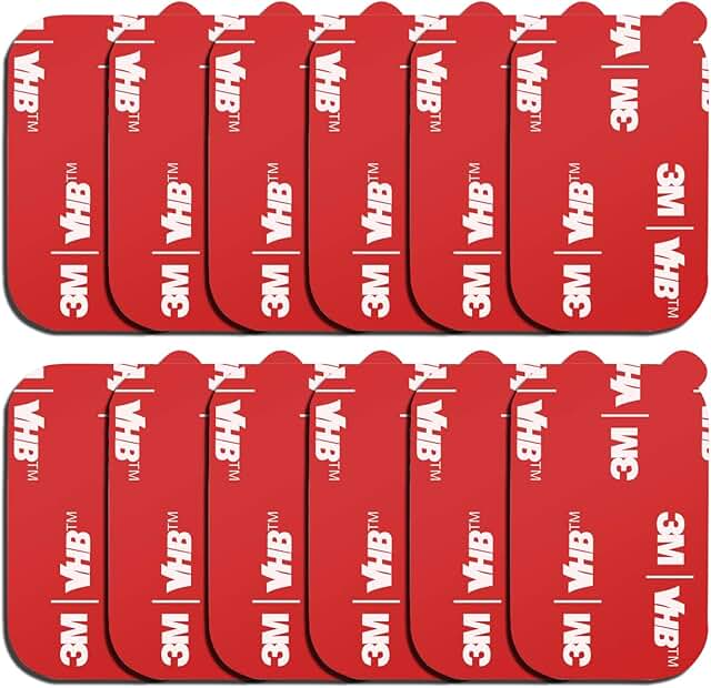 12 Pack Rectangular 3M Sticky Adhesive Replacement Pads