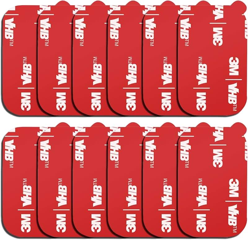 12 Pack Rectangular 3M Sticky Adhesive Replacement Pads