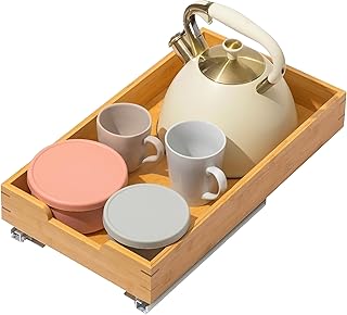 Bamboo Pull-Out Cabinet Organizer, 11" W x 20" D