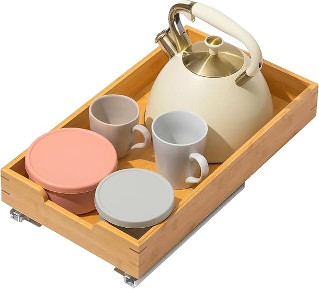 Bamboo Pull-Out Cabinet Organizer, 11" W x 20" D