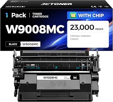 Black toner cartridge with chip, high yield, 23,000 pages