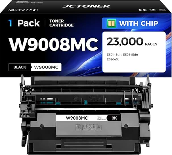 Black toner cartridge with chip, high yield, 23,000 pages