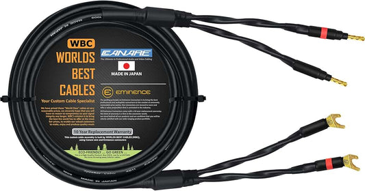 10-Foot Audiophile Grade Speaker Cable with Gold Connectors
