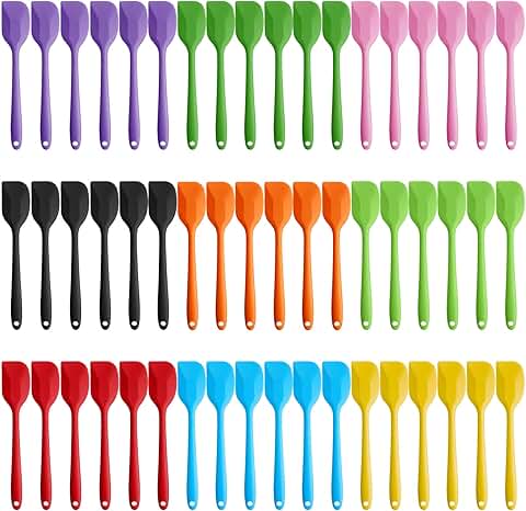 54-Piece Silicone Spatula Set, 8.1 Inch, Heat-Resistant, Flexible, Dishwasher Safe