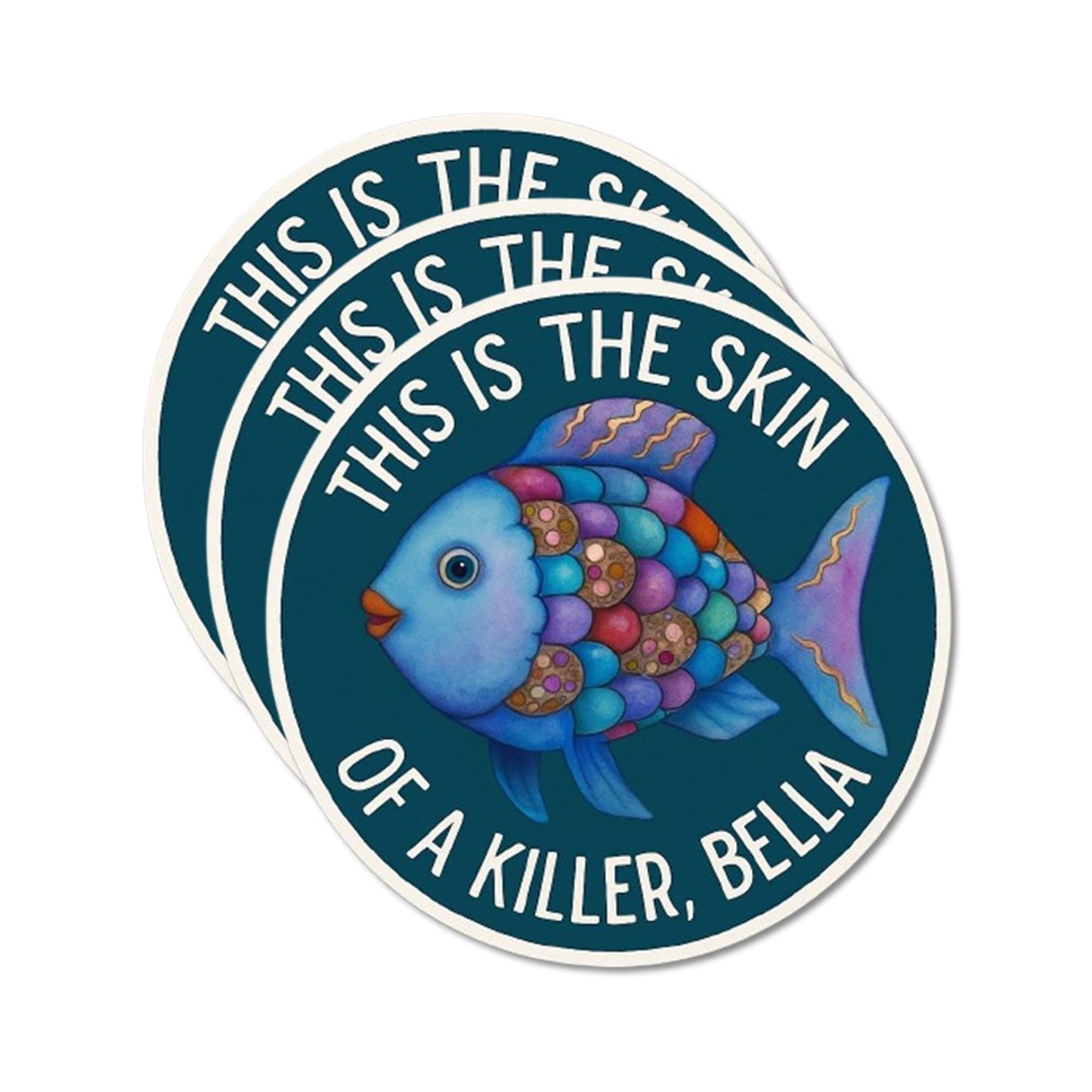 Waterproof vinyl sticker set for bottles, laptops, phones, and cars