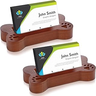 Wooden Dog Bone Card Holder and Organizer