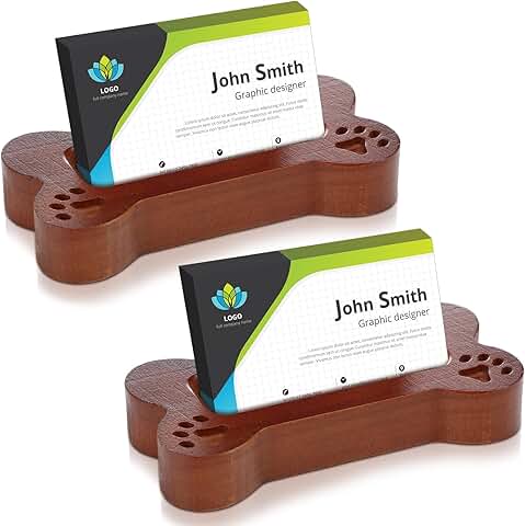 Wooden Dog Bone Card Holder and Organizer