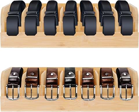 Two-Piece 7-Compartment Belt and Tie Organizer