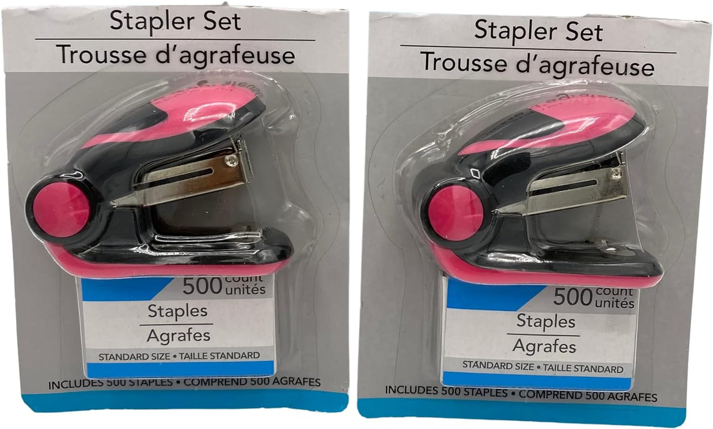 MODAIO-Colorful Mini Staplers, 2.75 x 1.75 x 1.25 in - 2/pcs - Comes with 500 Count Pack of Staples (Orange)