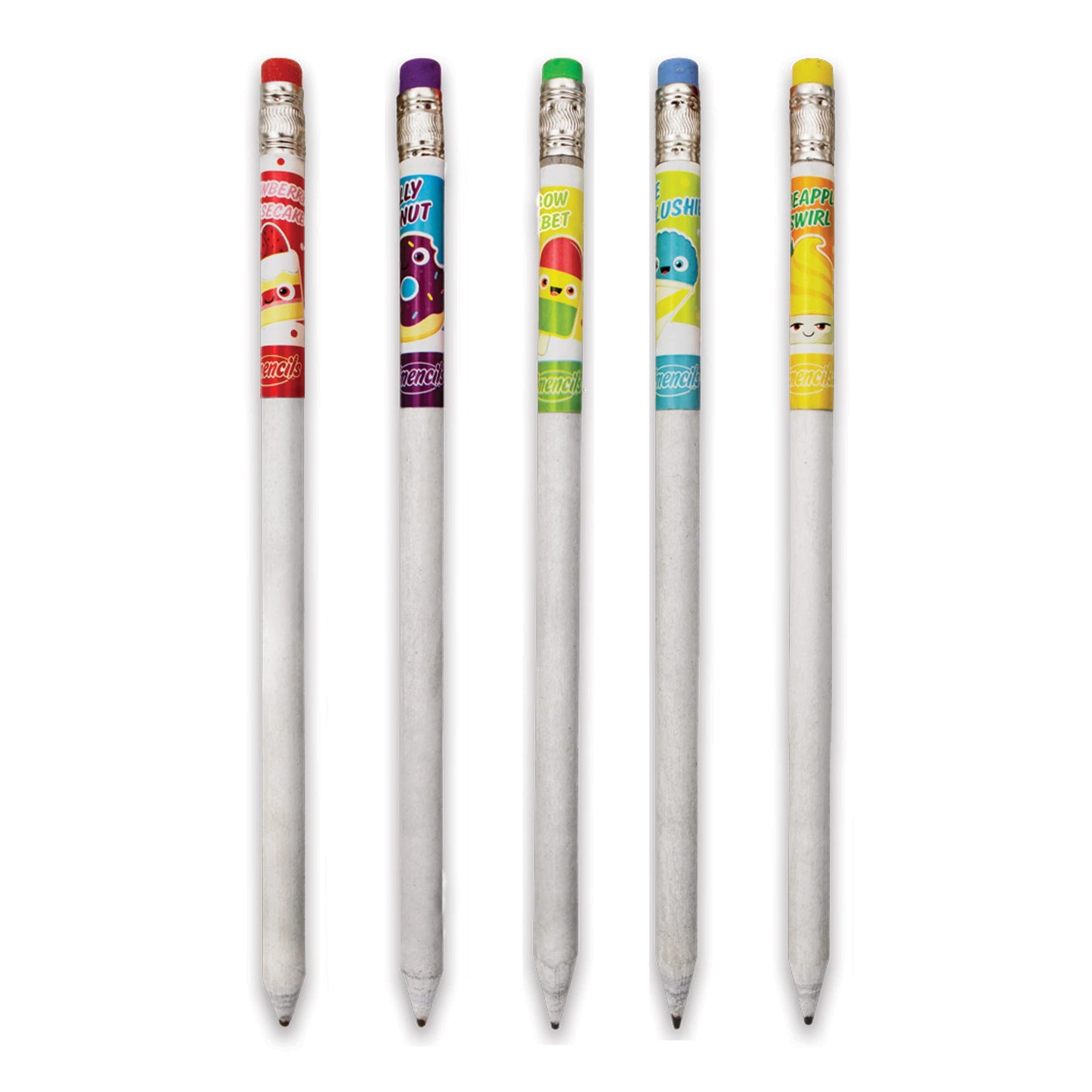 Set of 5 scented HB #2 graphite pencils