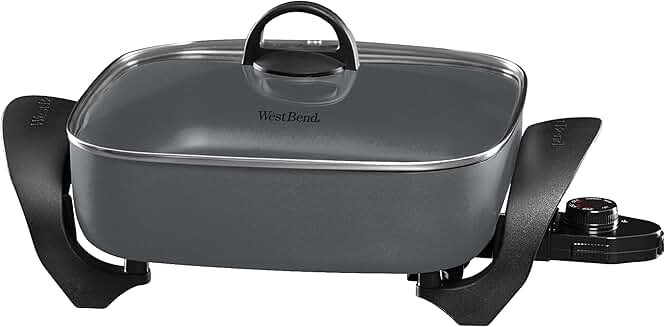 Family-Sized 12-Inch Electric Skillet with Non-Stick Finish