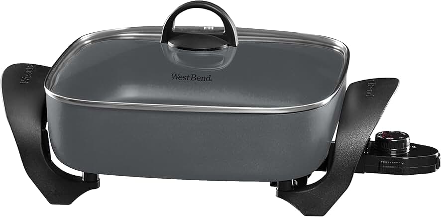 Family-Sized 12-Inch Electric Skillet with Non-Stick Finish