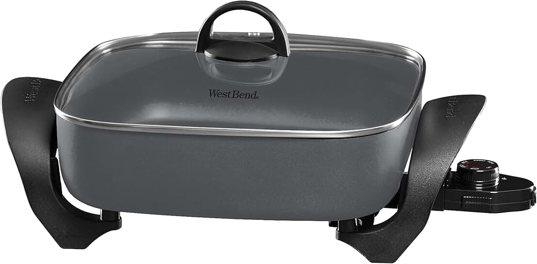 Family-Sized 12-Inch Electric Skillet with Non-Stick Finish