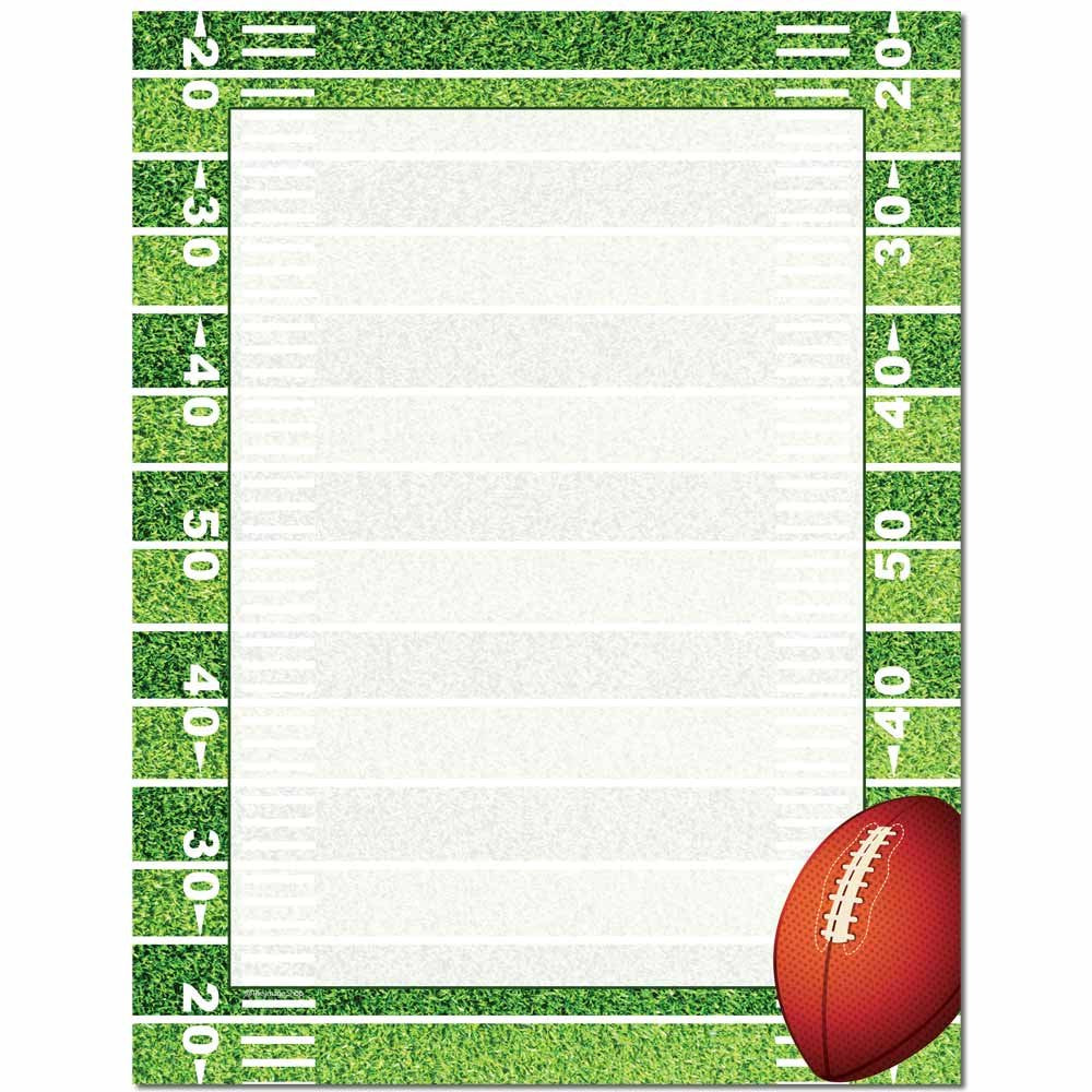 Football Field Letterhead Paper, 25 sheets