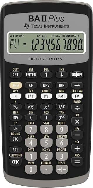 Black Medium Financial Calculator
