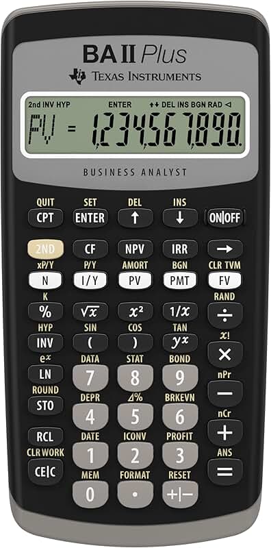 Black Medium Financial Calculator