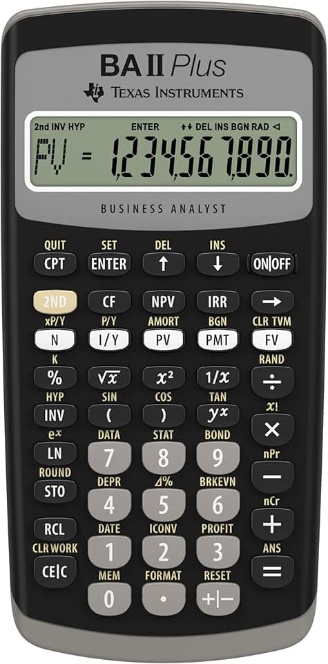 Black Medium Financial Calculator