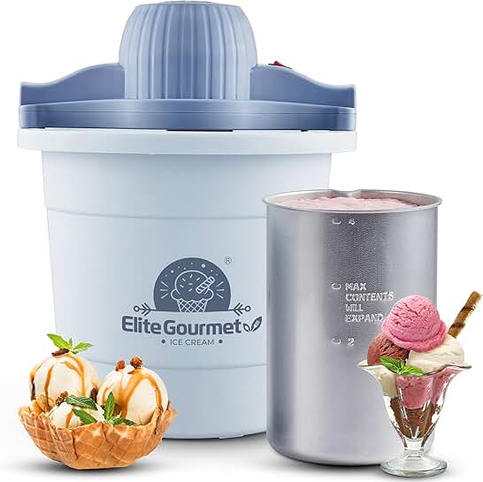 4 Quart Electric Ice Cream Maker with Freezing Cannister