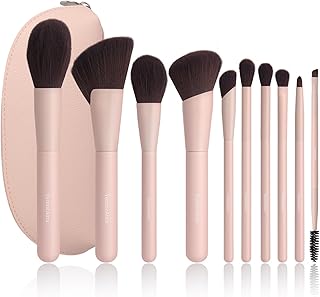 10-piece makeup brush set for face and eyes