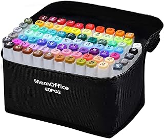 80-Color Dual Tip Artist Markers Set with Case