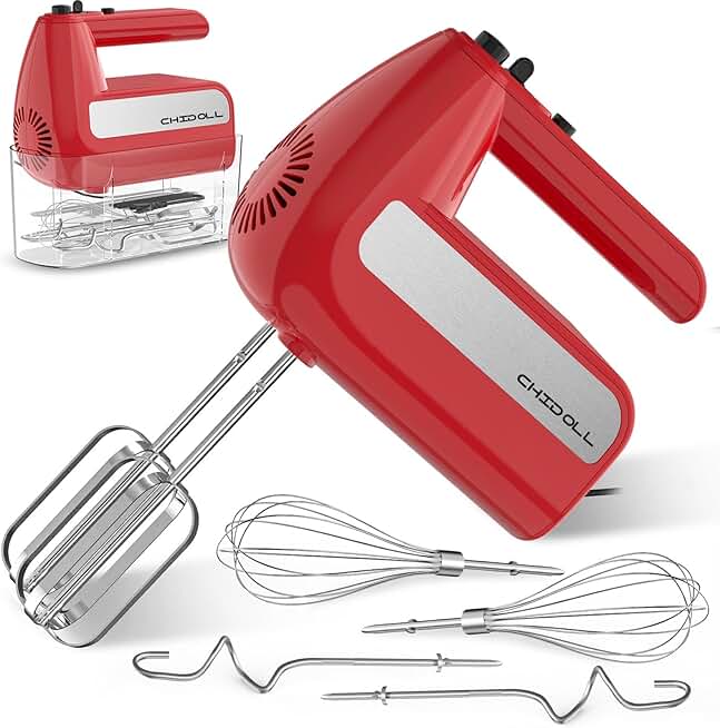 Electric Hand Mixer with 5 Speeds and Storage Case