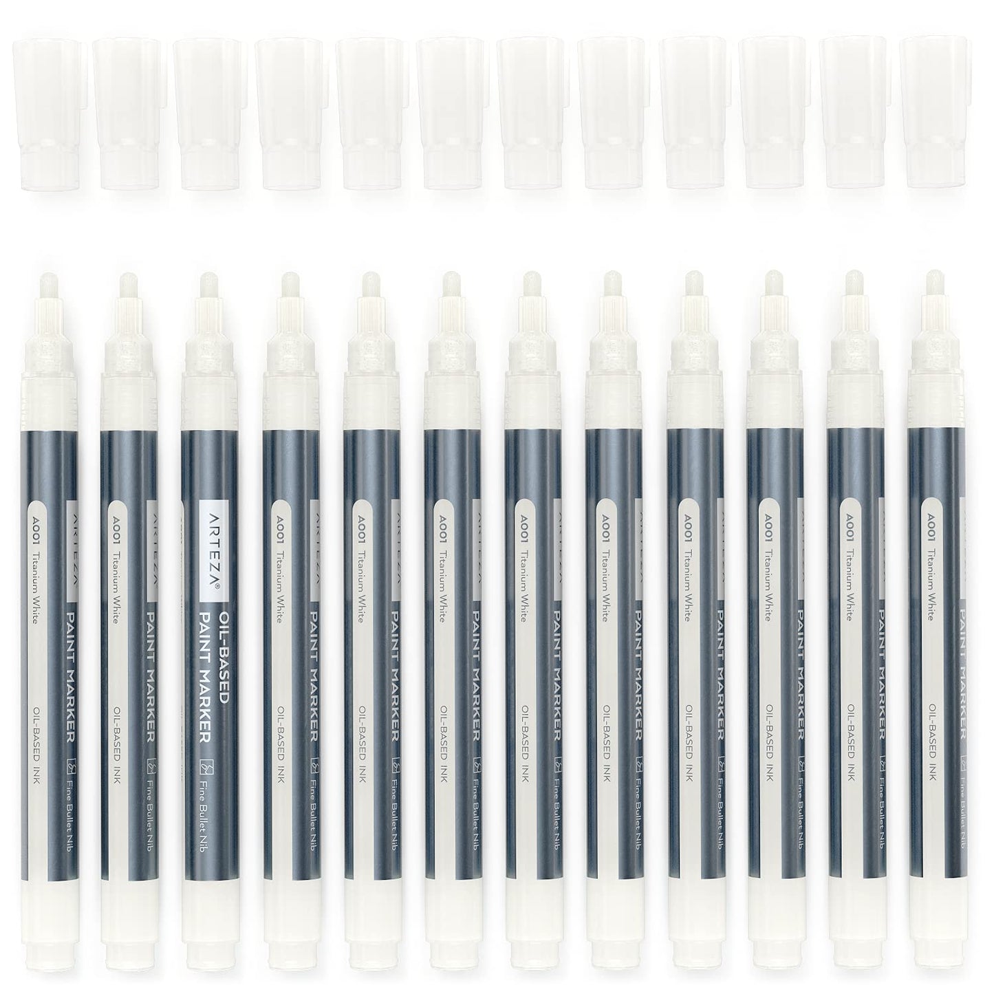 Oil-Based Paint Markers 12-Pack White 1.3mm