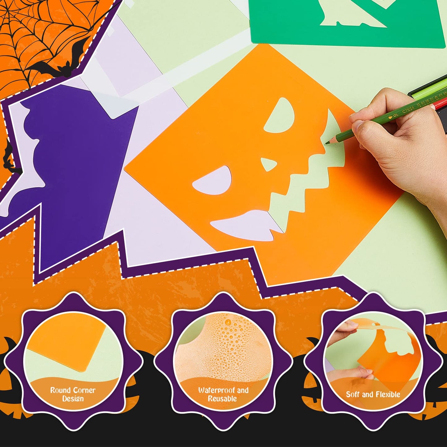 24 Pieces Kids Drawing Templates 8 Inches Assorted Shapes