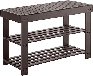 3-Tier Bamboo Shoe Rack Bench for Entryway and Bedroom