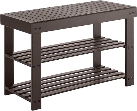 3-Tier Bamboo Shoe Rack Bench for Entryway and Bedroom