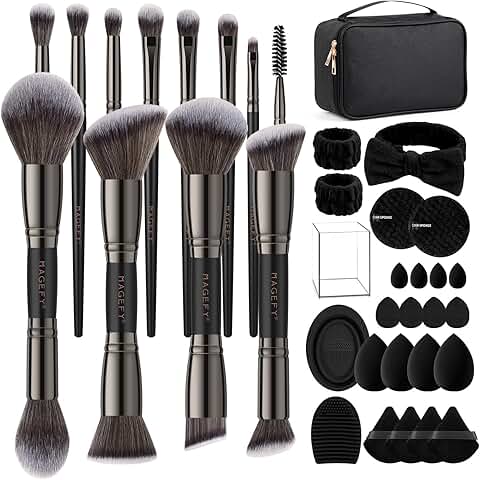 37-Piece Multi-Functional Makeup Brush Set in Black