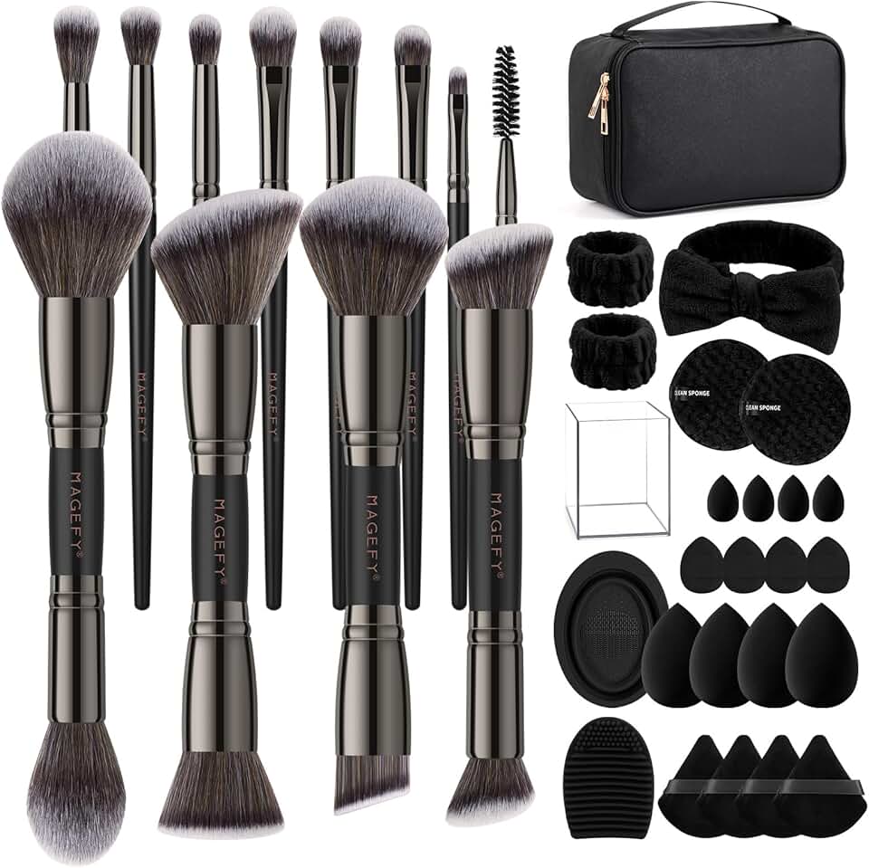 37-Piece Multi-Functional Makeup Brush Set in Black