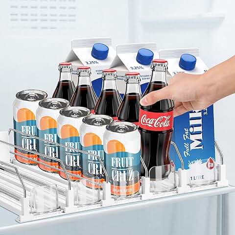 Adjustable Fridge Drink Organizer with 5 Rows