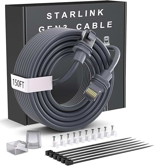 150FT Waterproof Ethernet Cable for Starlink Gen 3