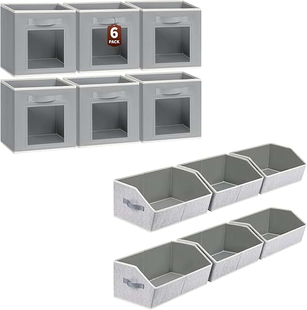 11-Inch Cube Storage Bins with Window