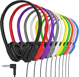 30 Pack Kids On-Ear Stereo Headphones with Adjustable Band