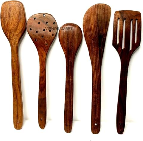 5-Piece Wooden Cooking Utensil Set