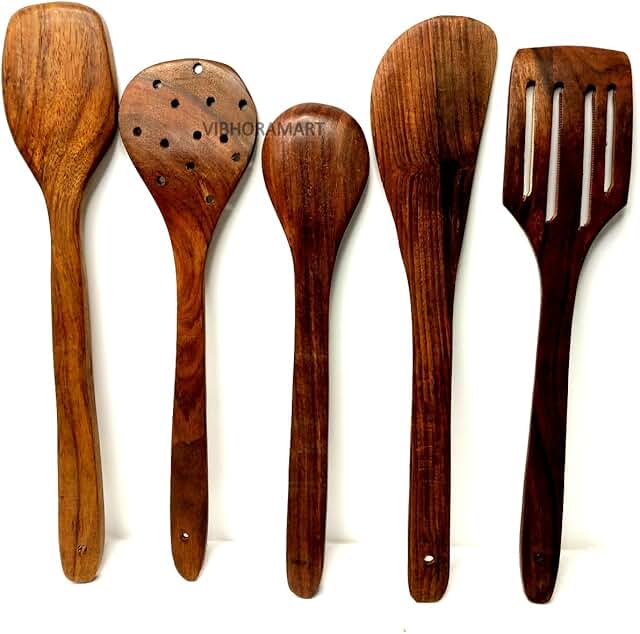 5-Piece Wooden Cooking Utensil Set