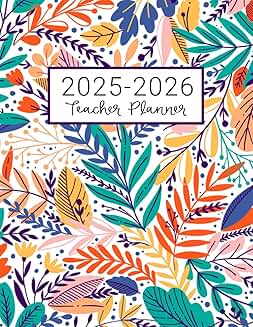 Teacher planner with weekly and monthly agendas