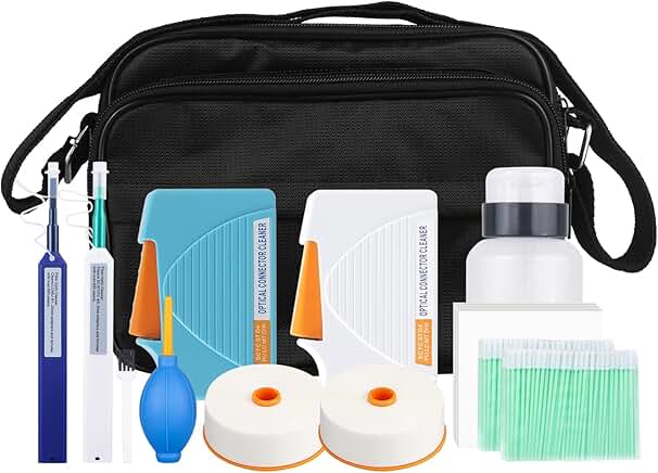 13-Piece Fiber Optic Cleaning Kit with Pens and Cassette