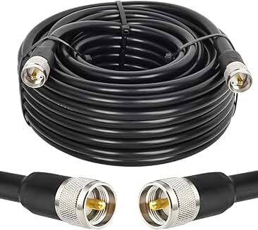50FT RG213 UHF Coax Cable for Radio and Antennas