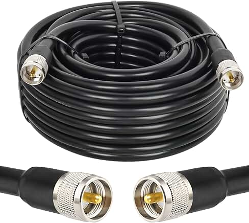 50FT RG213 UHF Coax Cable for Radio and Antennas