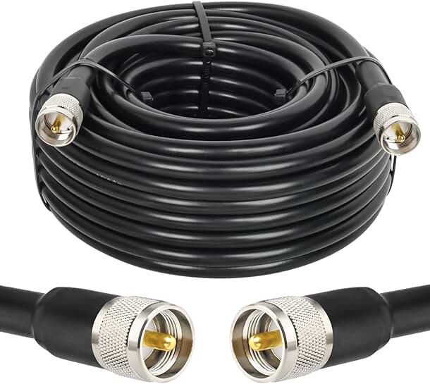 50FT RG213 UHF Coax Cable for Radio and Antennas