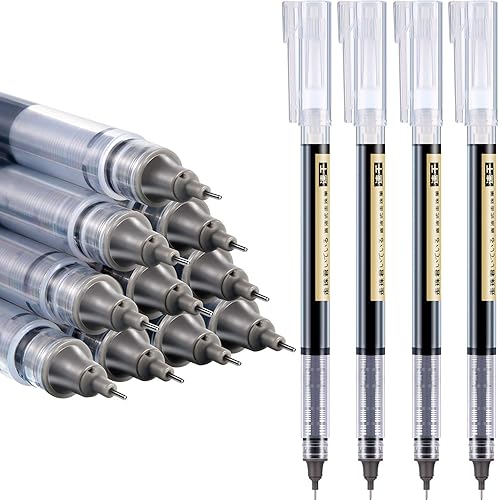 12 Fine Point Black Liquid Ink Pens