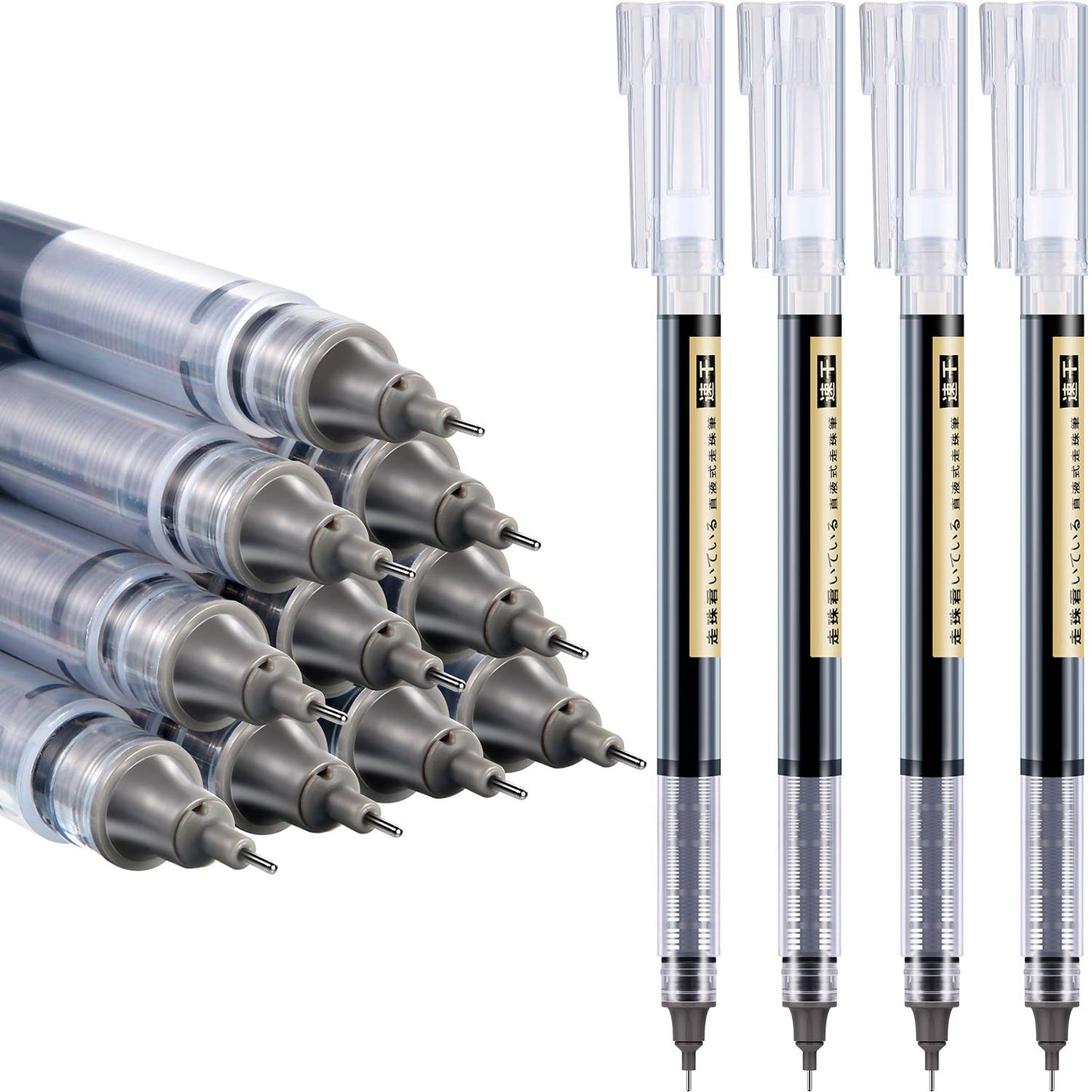 12 Fine Point Black Liquid Ink Pens