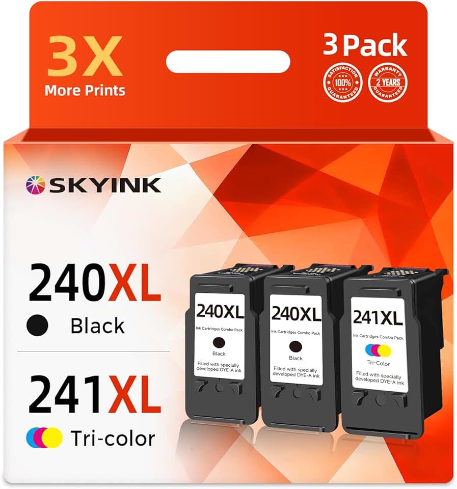 3-pack black and color ink cartridges for PIXMA printers