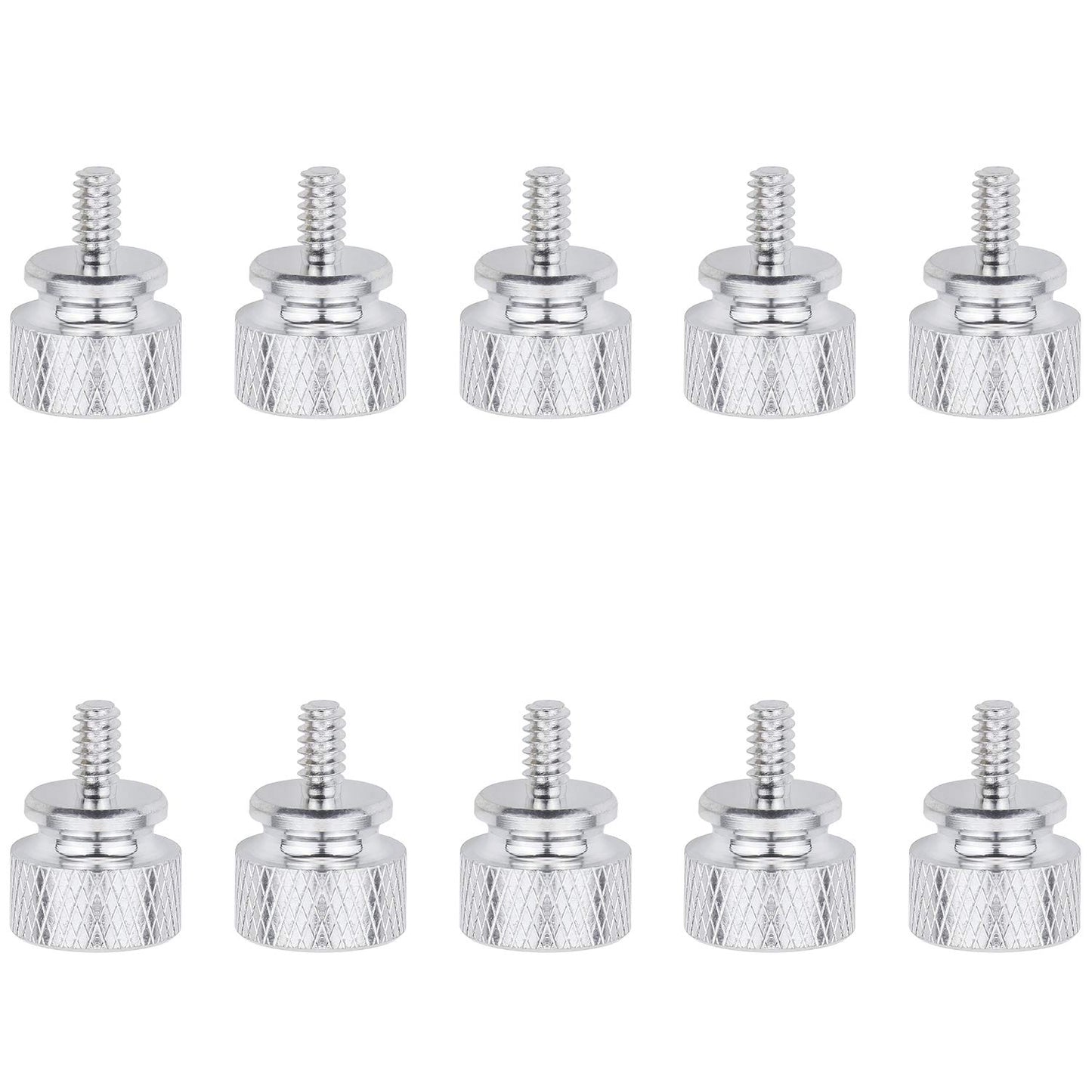 Silver anodized aluminum thumbscrews, 10 pieces
