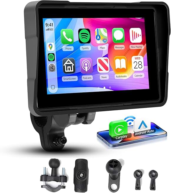 5-Inch Waterproof Touchscreen with Wireless CarPlay and Android Auto