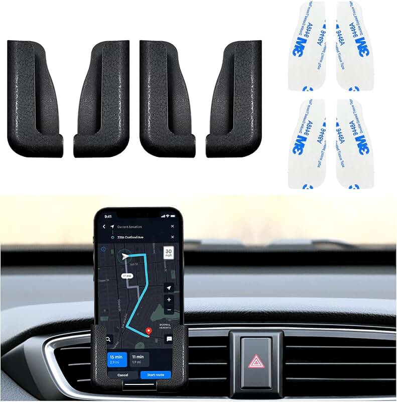 Four-piece adjustable car phone holder set